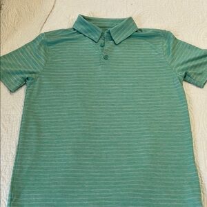 BCG Kids Green Striped Polo Shirt